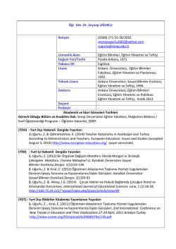 &Ouml;ğr. G&ouml;r. Dr. Zeynep UĞURLU İletişim (0368) 271-55