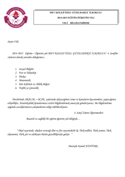 4.sınıflar 2.veli bilgilendirme
