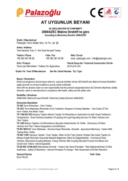 AT UYGUNLUK BEYANI - palazoğlu tarım aletleri