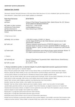 İhale Kayıt Numarası - Giresun İl &Ouml;zel İdaresi