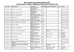 22 mayıs 2014 tarihli yerinde satış ihalesi sonu&ccedil;ları