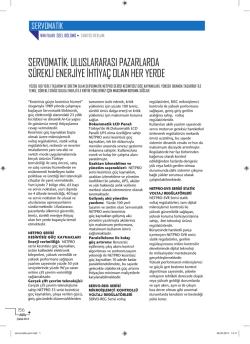 SERVOMATİK: ULUSLARARASI PAZARLARDA