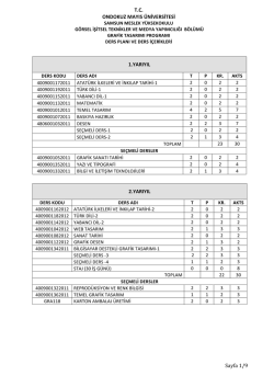 Ders Dağılım &Ccedil;izelgesi ve Ders İ&ccedil;erikleri