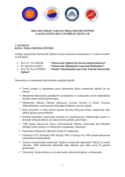 MKT-2014 &Ccedil;alıştay Konuşmaları - Proje Tabanlı Mekatronik Eğitimi