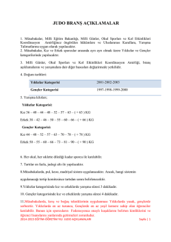 JUDO BRANŞ A&Ccedil;IKLAMALAR