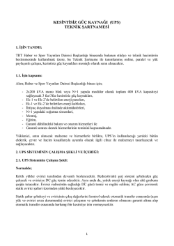 Teknik Şartname