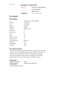 Fiat Palio 1.2 Van 8V SL 13.000 TL İlan detayları