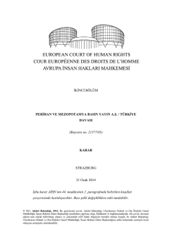 21 Ocak 2014 tarihli Perihan ve Mezopotamya Basın Yayın A.Ş. v