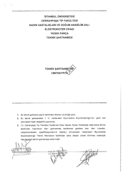 Teknik Şartname - İstanbul &Uuml;niversitesi
