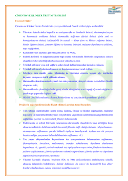 &Ccedil;İMENTO VE KLİNKER &Uuml;RETİM TESİSLERİ &Ccedil;evresel Etkiler