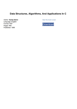 Data Structures, Algorithms, And Applications In C