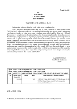 &Ouml;rnek No: 25* T.C. BAKIRK&Ouml;Y 2. İCRA DAİRESİ