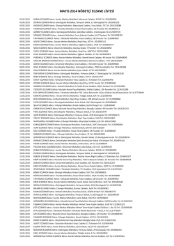 mayıs 2014 nöbetçi eczane listesi