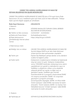 240000 ton agrega hazırlanması ve nakli işi seyhan belediyesi fen