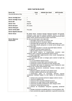 G&uuml;venlik Bilimlerine Giriş - Jandarma Genel Komutanlığı