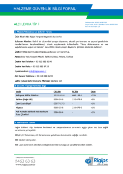 Yangına Dayanıklı Alçı Levha