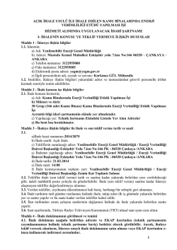 İdari Şartname - Elektrik İşleri Et&uuml;t İdaresi Genel M&uuml;d&uuml;rl&uuml;ğ&uuml;
