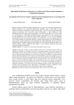 Doğa Eğitimi İle &Ouml;ğretmen Adaylarının &Ccedil;evre Okuryazarlık