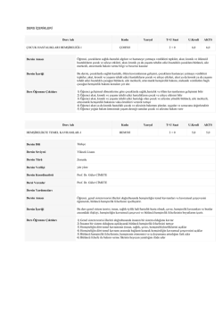 Hemşirelik Ders İçerikleri