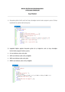 4. Hafta Uygulama Dersi Dok&uuml;manı - Bilgisayar M&uuml;hendisliği B&ouml;l&uuml;m&uuml;