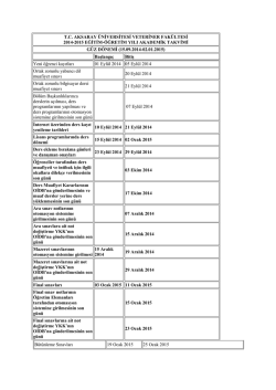 T.C. AKSARAY &Uuml;NİVERSİTESİ VETERİNER FAK&Uuml;LTESİ 2014
