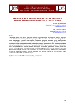 analysıs of technıcal leadershıp skılls of vocatıonal and technıcal