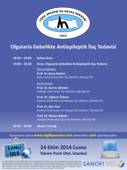 Ekim Ayı T&uuml;rk Epilepsi ile Savaş Derneği Aylık Bilimsel Toplantısı