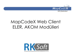 MapCodeX Web Client ELER, AKOM Mod&uuml;lleri