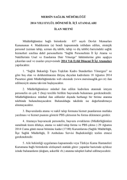 İlan Metni İ&ccedil;in Tıklayınız