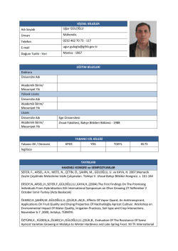 KİŞİSEL BİLGİLER Adı Soyadı Uğur G&Uuml;LOĞLU &Uuml;nvan M&uuml;hendis