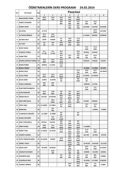 24 Şubat 2014 tarihli ders programları ve n&ouml;bet listesi