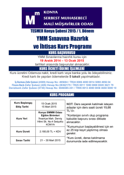 YMM Sınavlarına hazırlık ve ihtisas kursu duyurusu ve kayıt formu
