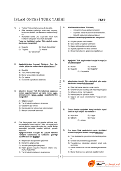 LYS Tarih Testleri- islam &ouml;ncesi T&uuml;rk tarihi 02 İNDİR
