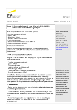2015 yılında kullanılacak yasal defterlerin 31 Aralık 2014 tarihine