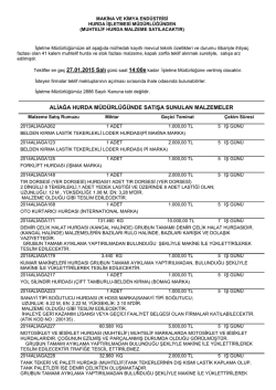27 ocak 2015 tarihli ihale listesi - Makina ve Kimya End&uuml;strisi Kurumu