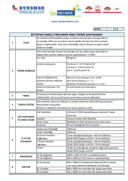 Betopan Panelli Teknik Şartname