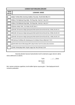 Sıra Tahsisli Lojman Talep Sıralama Çizelgesi