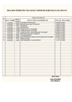 2014-2015 &Ouml; RET M YILI UBAT D&Ouml;NEM SORUMLULUK SINAVI