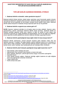 toplum sağlığı a&ccedil;ısından bedensel etkinlik