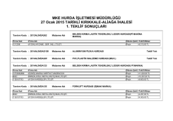 27 Ocak 2015 TARİHLİ KIRIKKALE