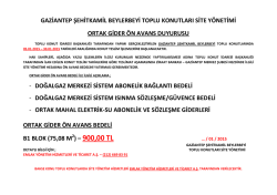 Site Y&ouml;netim Duyurusu