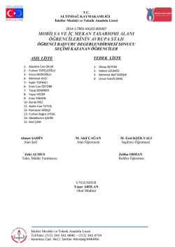 mobilya ve i&ccedil; mekan tasarıomı alanı &ouml;ğrencilerinin avrupa stajı