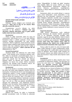 06.02.2015 Ş&uuml;k&uuml;r Nimetleri Artırır