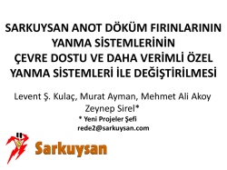 sarkuysan anot d&ouml;k&uuml;m fırınlarının yanma sistemlerinin &ccedil;evre dostu