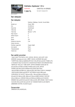 Daihatsu Applause 1.6 Li 7.250 TL İlan detayları