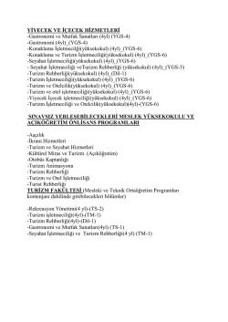 YİYECEK VE İÇECEK HİZMETLERİ -Gastronomi ve Mutfak Sanatları