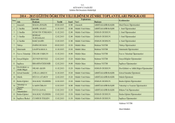 2014 &ndash; 2015 eğitim &ouml;ğretim yılı ıı.d&ouml;nem z&uuml;mre toplantıları programı