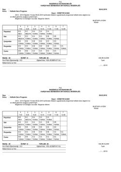Haftalık Ders Programı