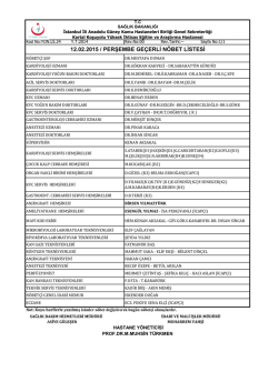 1 - Kartal Koşuyolu Y&uuml;ksek İhtisas Eğitim ve Araştırma Hastanesi