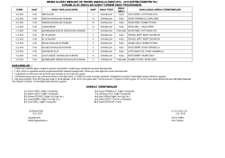 Sınav Programı ve Evrakları 2014-2015